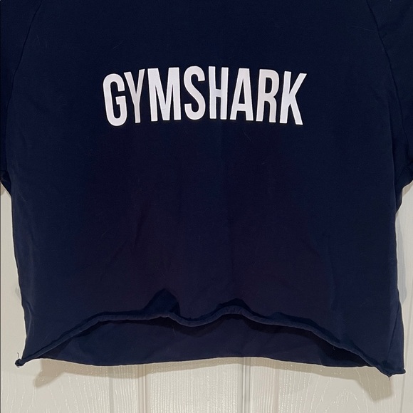 Gymshark Dark Blue Crop Top with White Logo - Picture 3 of 7